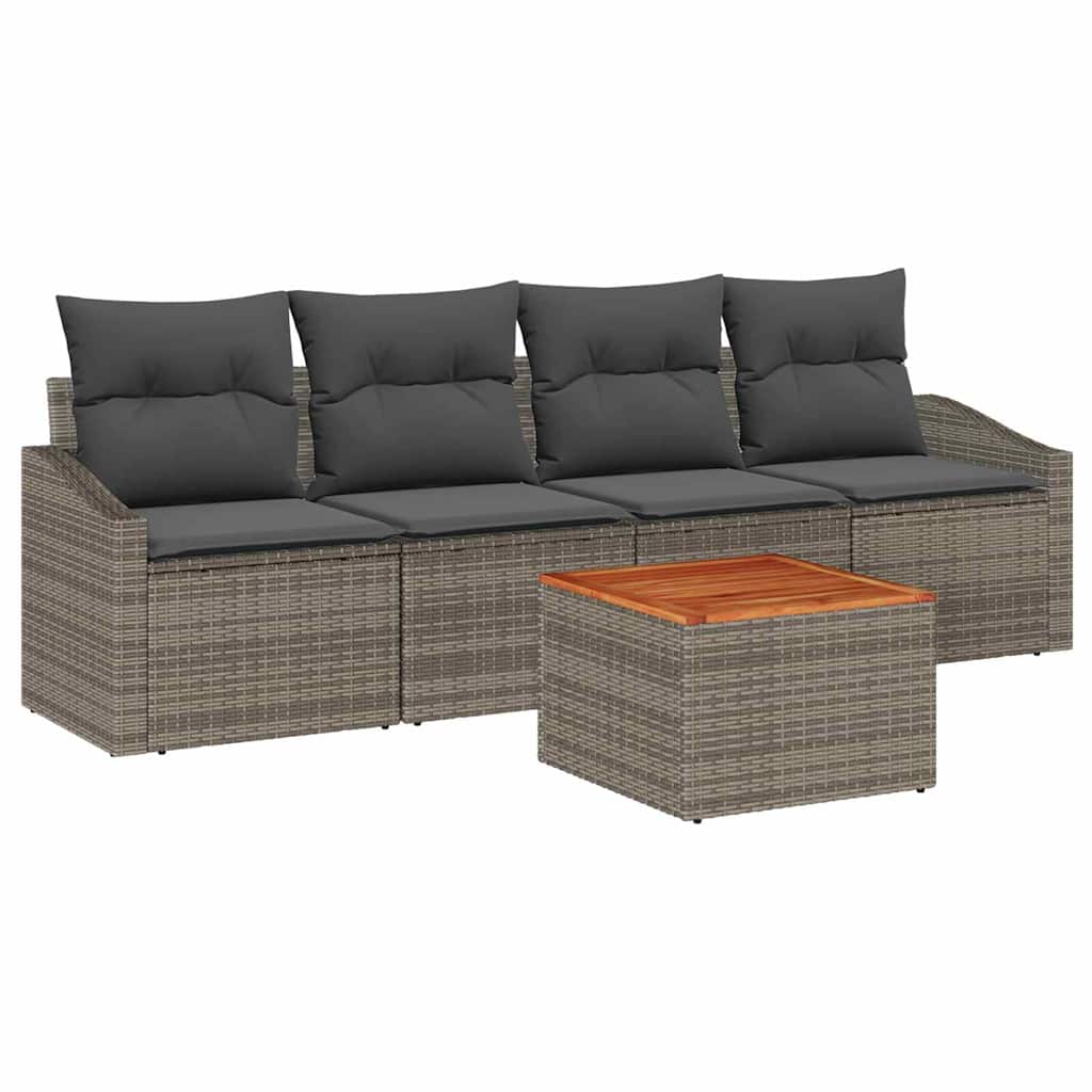 vidaXL Σετ Καναπέ Κήπου 5 pcs Γκρι