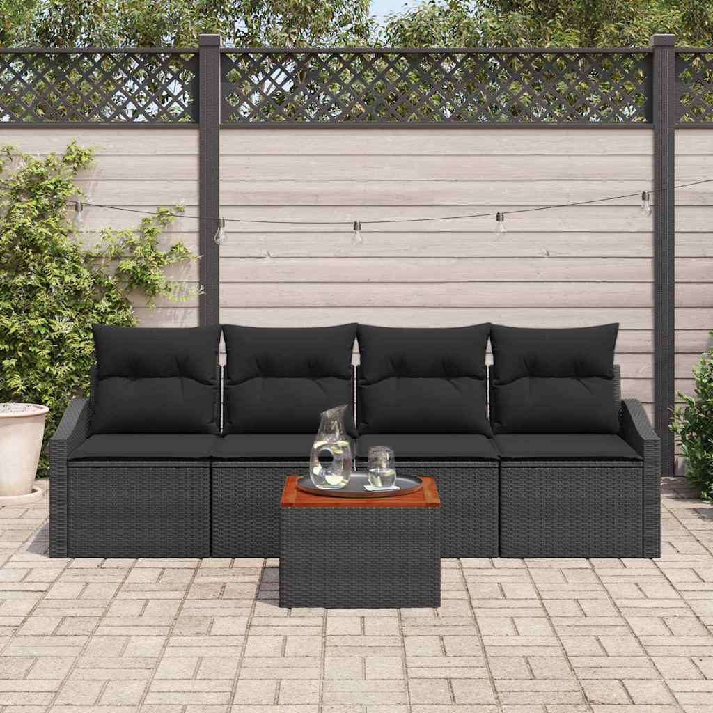 vidaXL Σετ Καναπέ Κήπου 5 pcs Μαύρο