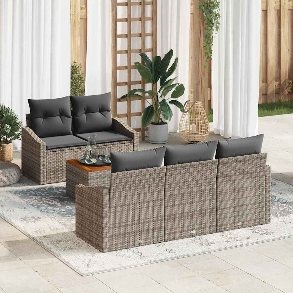 vidaXL Σετ Καναπέ Κήπου 6 pcs Γκρι