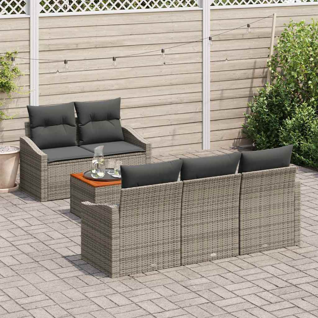 vidaXL Σετ Καναπέ Κήπου 6 pcs Γκρι