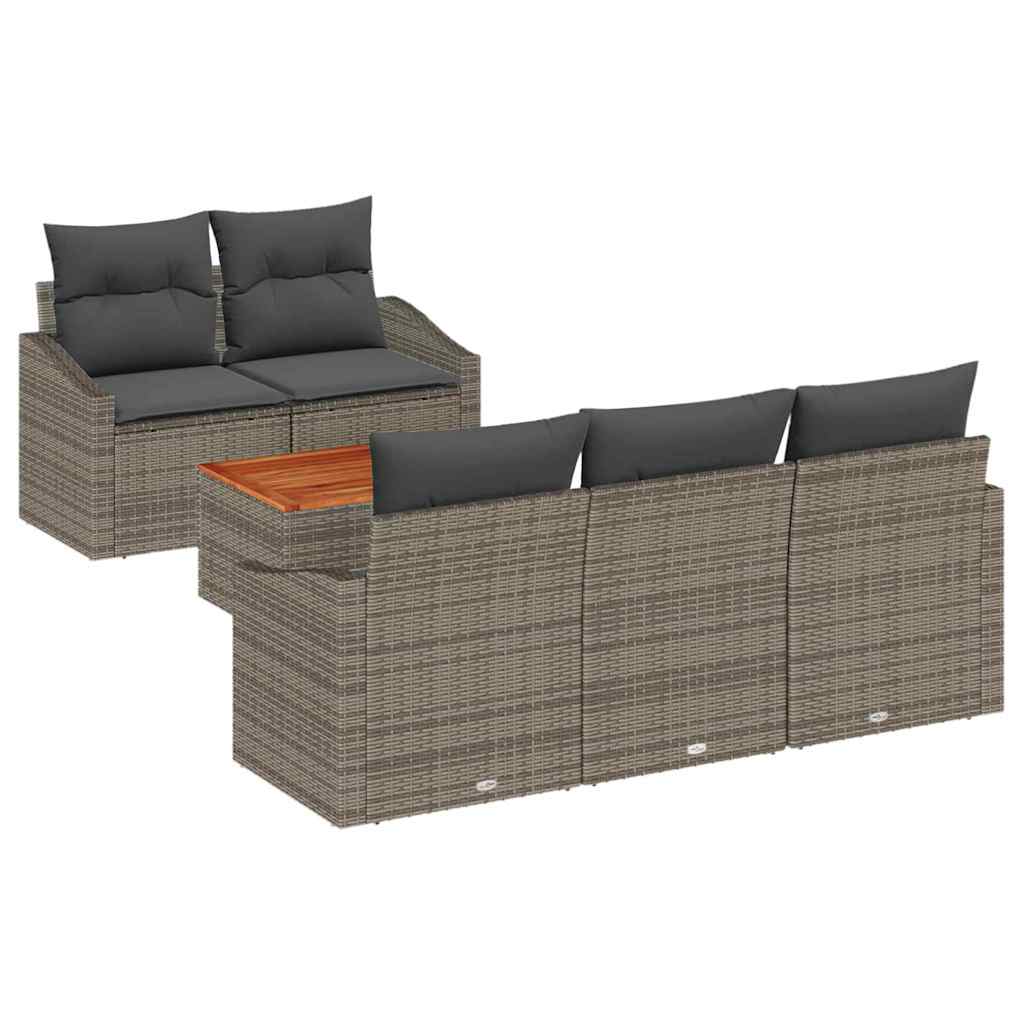 vidaXL Σετ Καναπέ Κήπου 6 pcs Γκρι