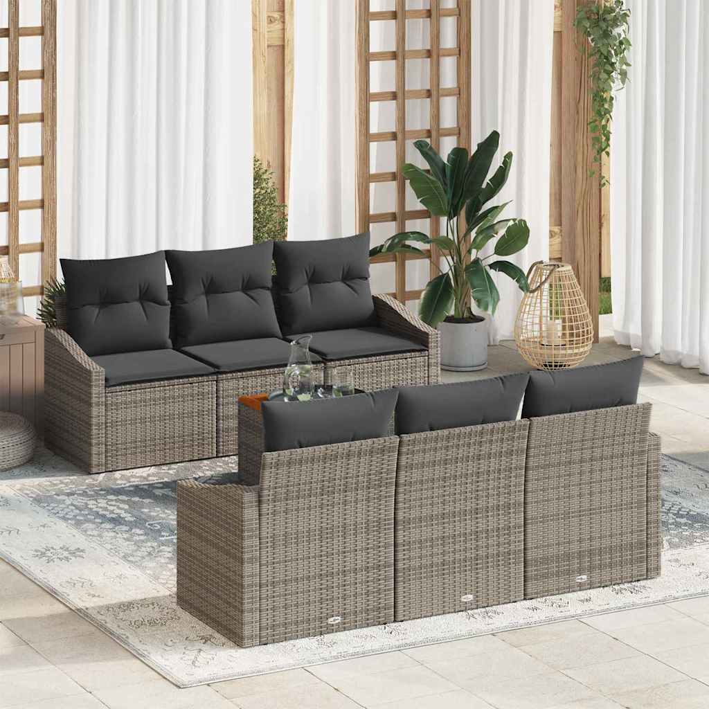 vidaXL Σετ Καναπέ Κήπου 7 pcs Γκρι