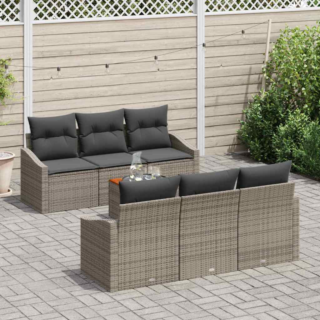 vidaXL Σετ Καναπέ Κήπου 7 pcs Γκρι