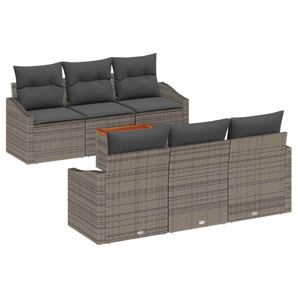 vidaXL Σετ Καναπέ Κήπου 7 pcs Γκρι