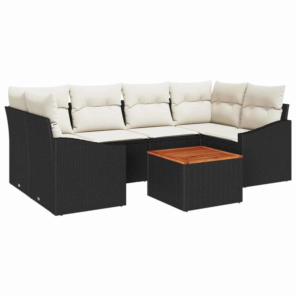 vidaXL Σετ καναπέ κήπου 7 pcs Μαύρος, λευκός 55 x 55 x 37 εκ