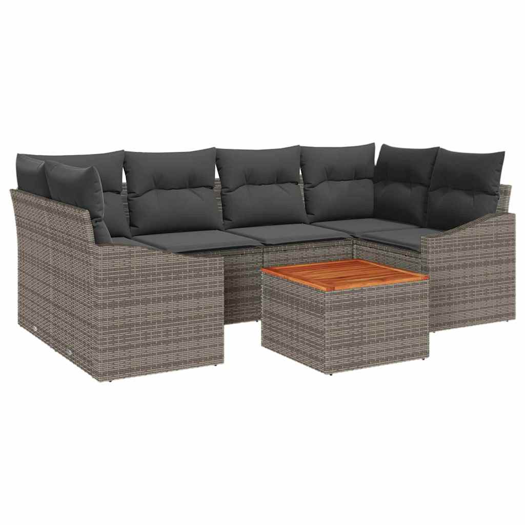 vidaXL Σετ Καναπέ Κήπου 7 pcs Γκρι