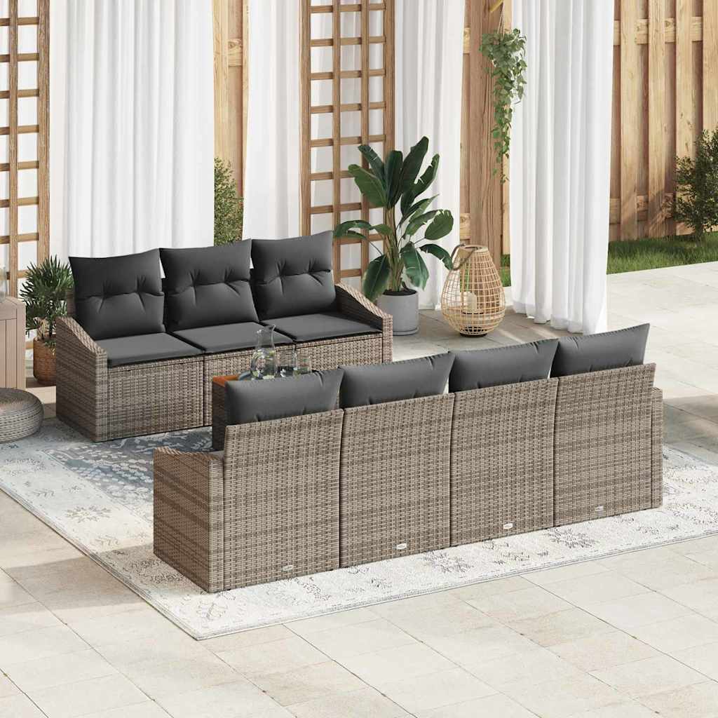 vidaXL Σετ Καναπέ Κήπου 8 pcs Γκρι
