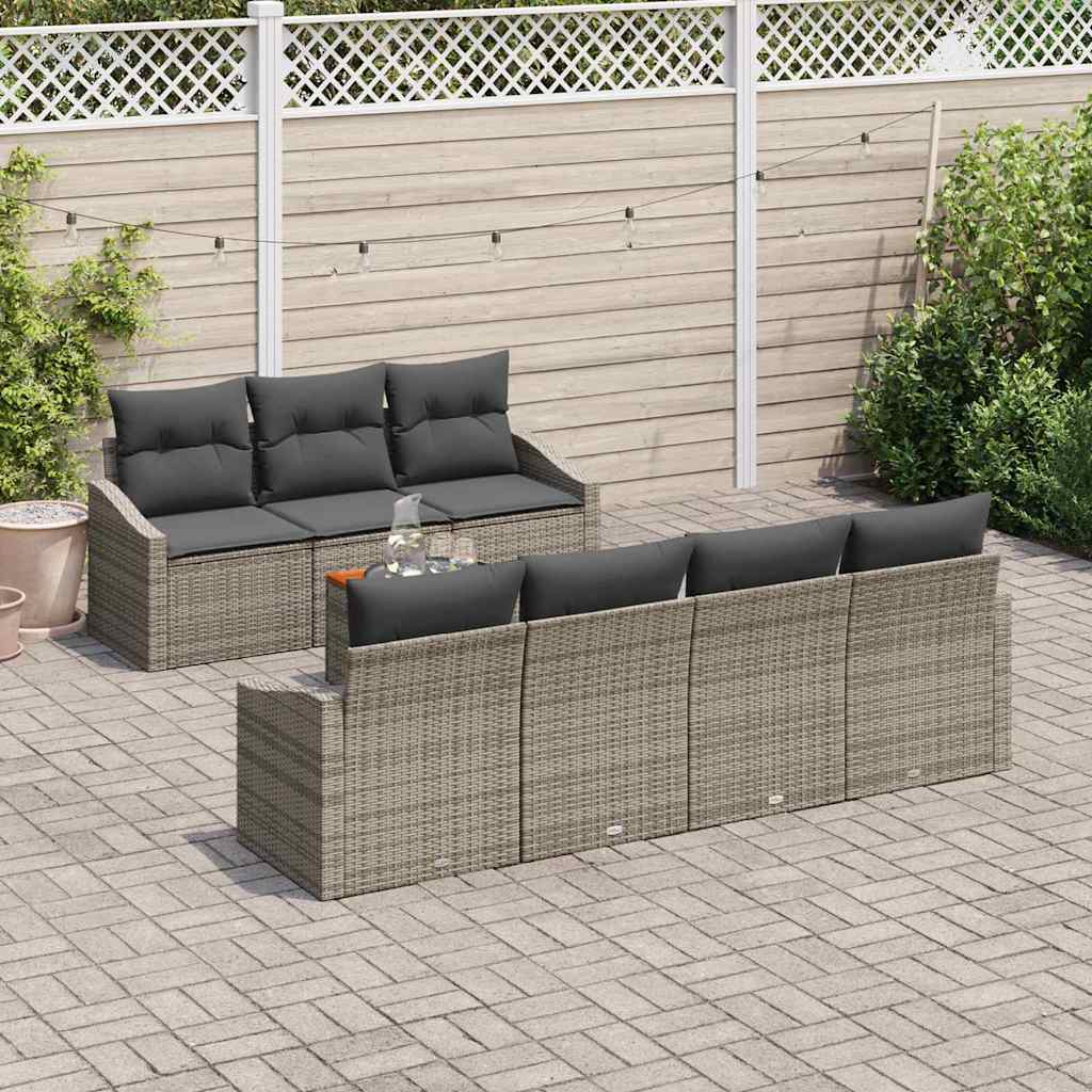 vidaXL Σετ Καναπέ Κήπου 8 pcs Γκρι