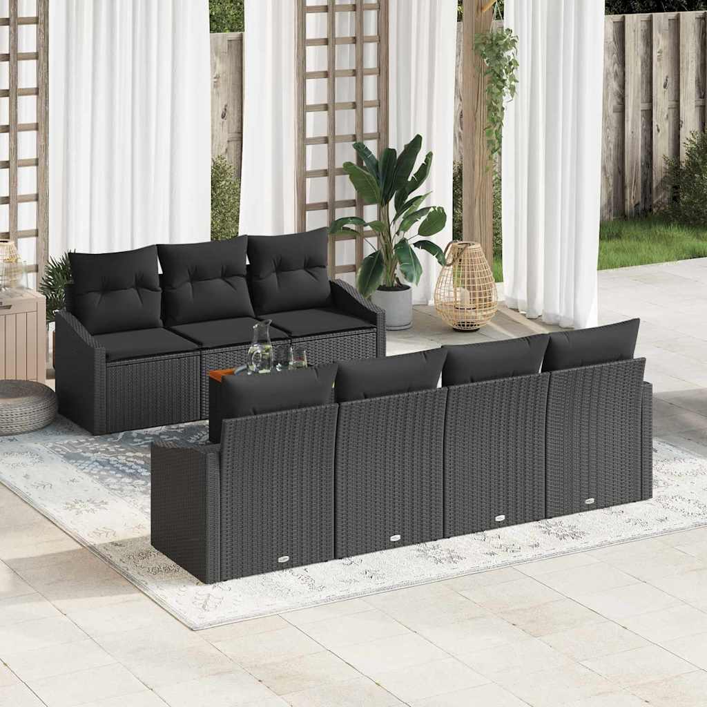 vidaXL Σετ Καναπέ Κήπου 8 pcs Μαύρο