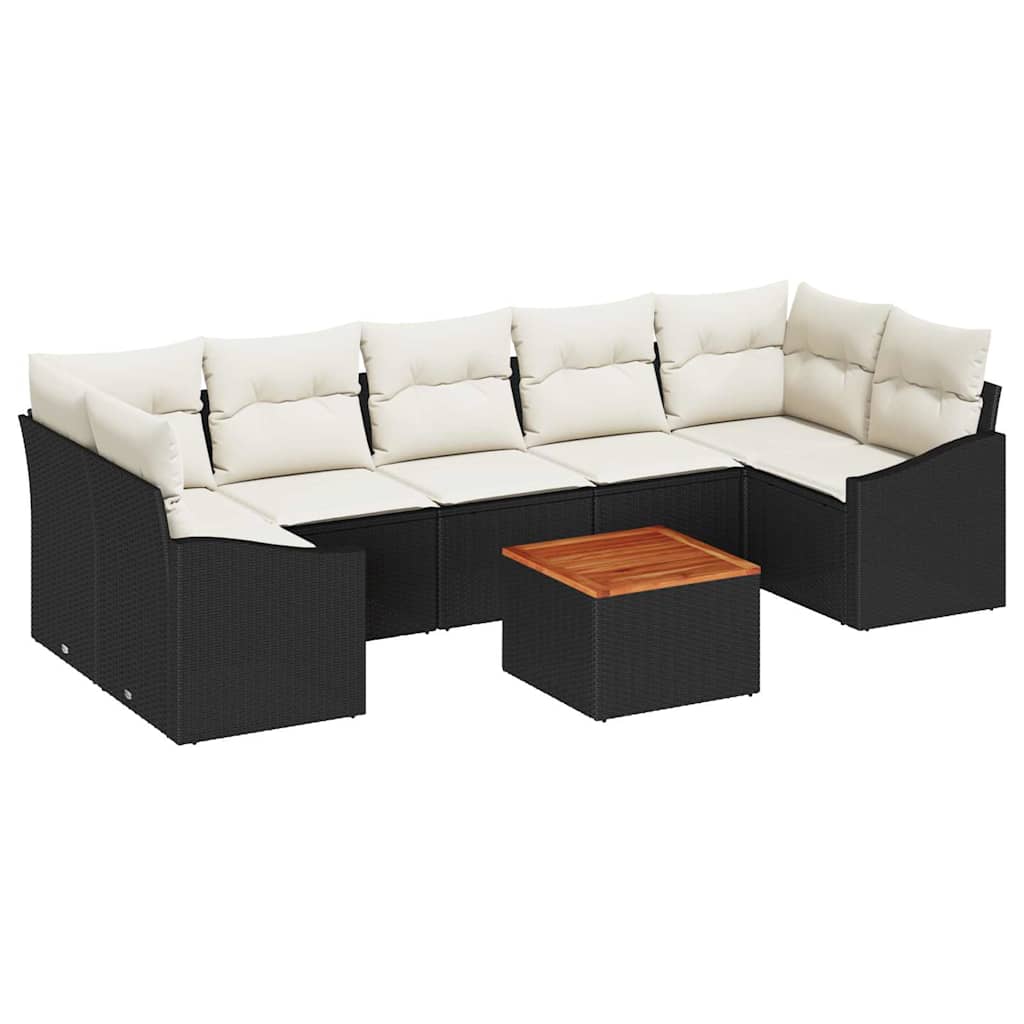 vidaXL Σετ Καναπέ Κήπου 8 pcs Μαύρο και λευκό
