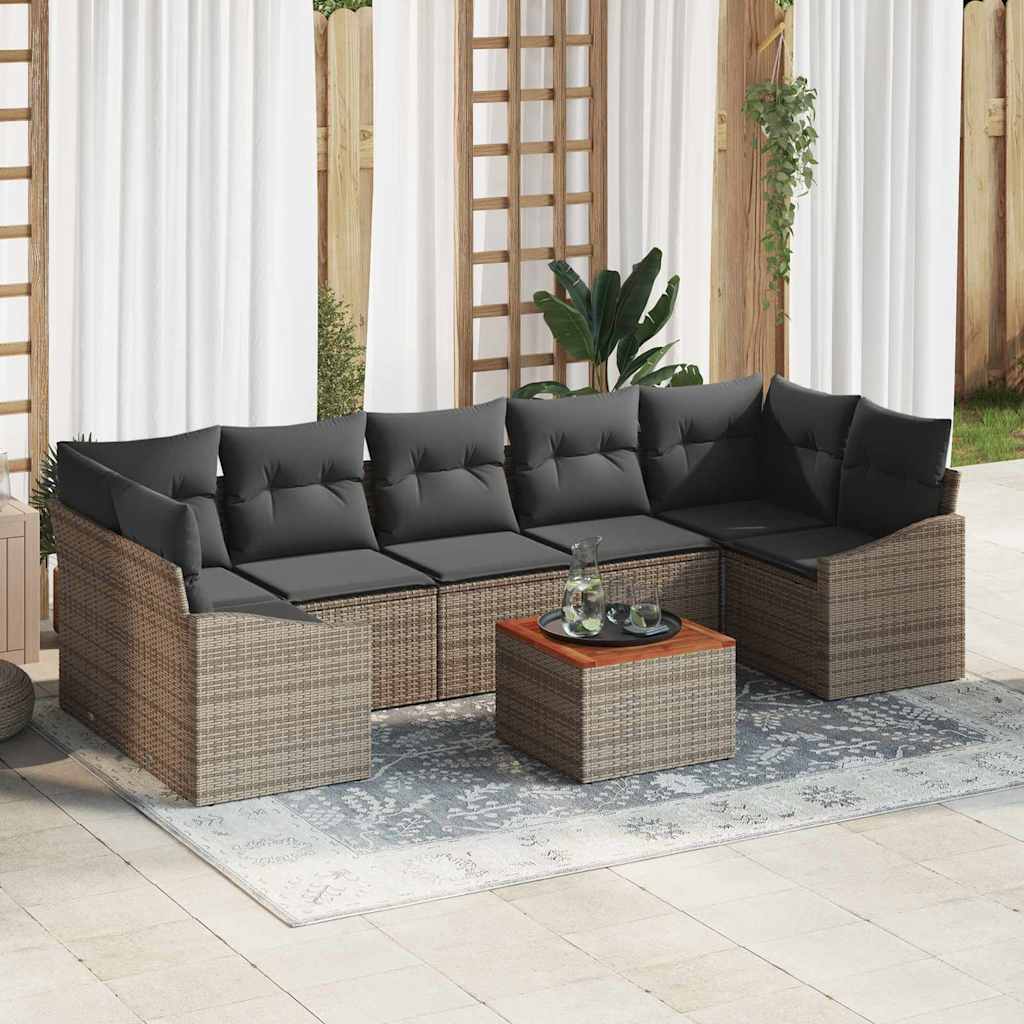 vidaXL Σετ Καναπέ Κήπου 8 pcs Γκρι