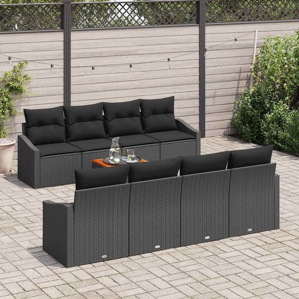 vidaXL Σετ Καναπέ Κήπου 7 pcs Μαύρο