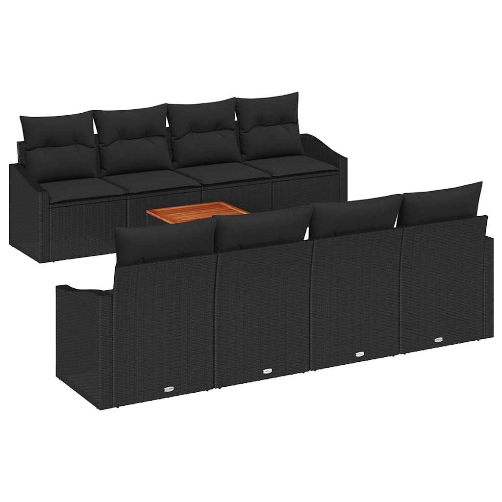 vidaXL Σετ Καναπέ Κήπου 7 pcs Μαύρο