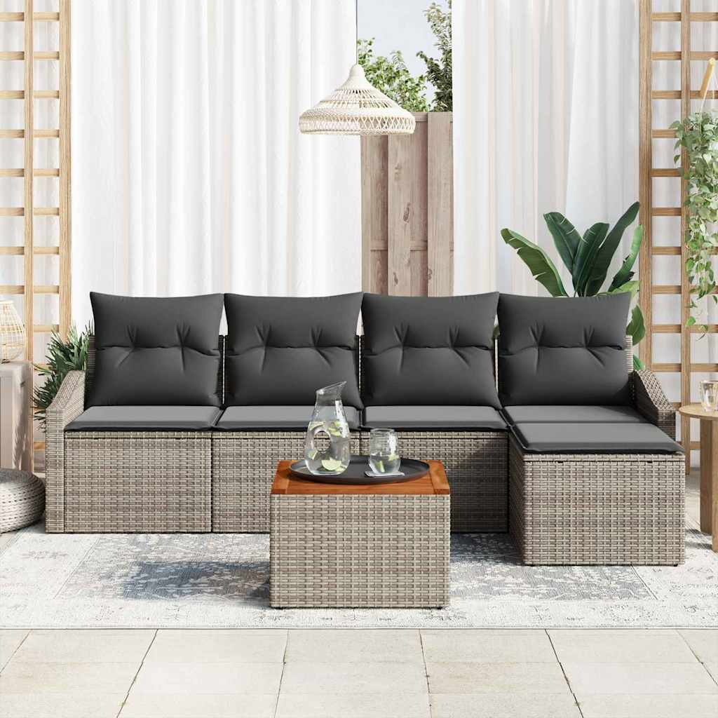 vidaXL Σετ Καναπέ Κήπου 6 pcs Γκρι