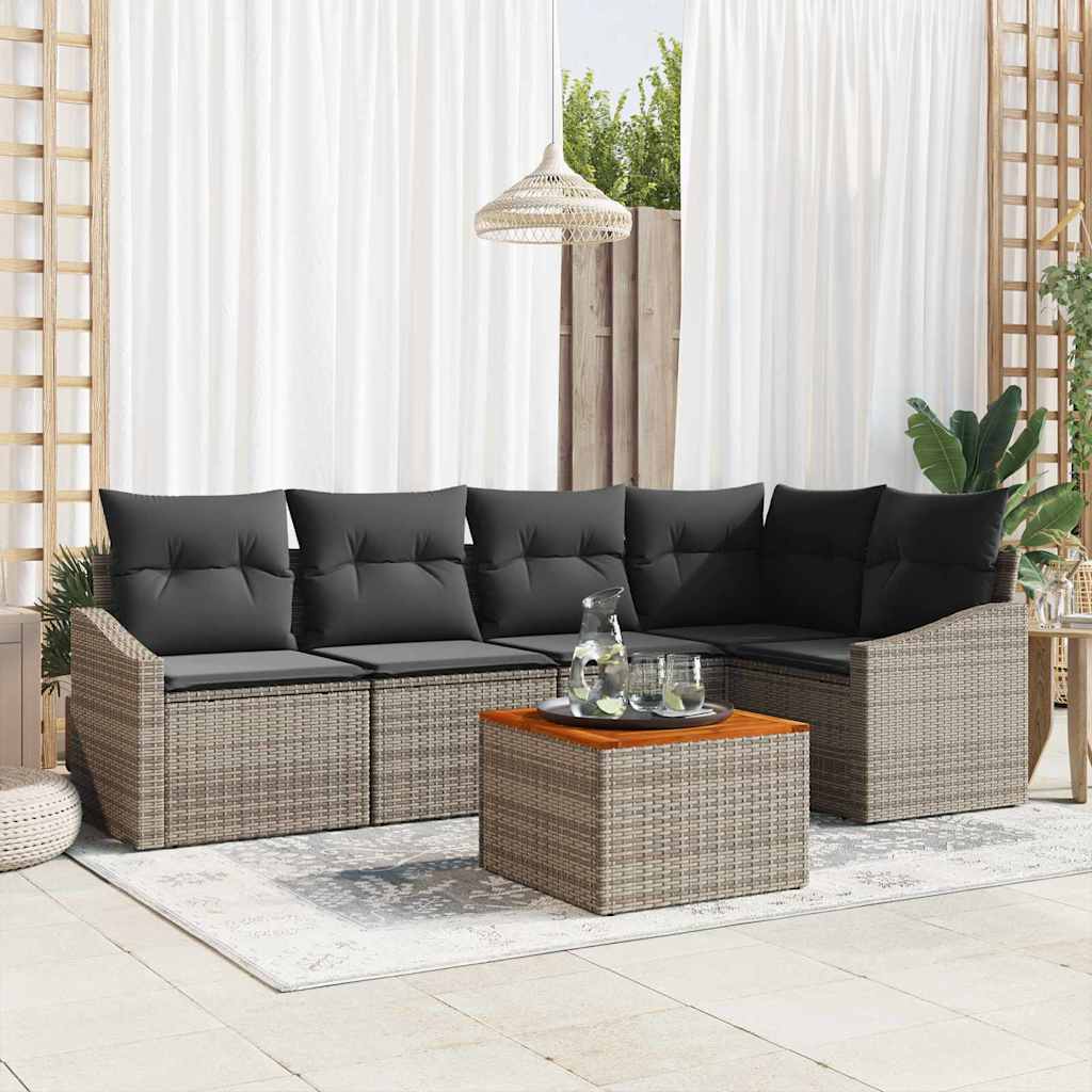 vidaXL Σετ Καναπέ Κήπου 6 pcs Γκρι