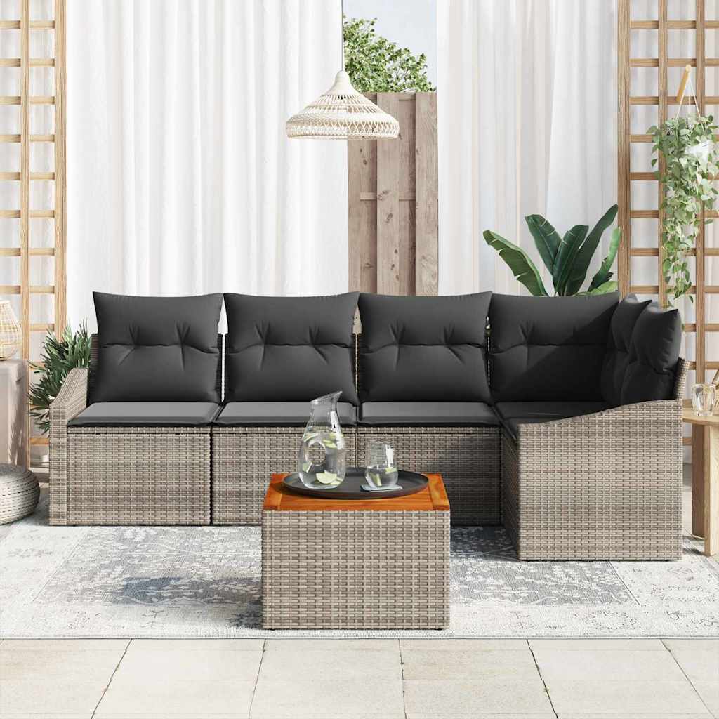 vidaXL Σετ Καναπέ Κήπου 6 pcs Γκρι