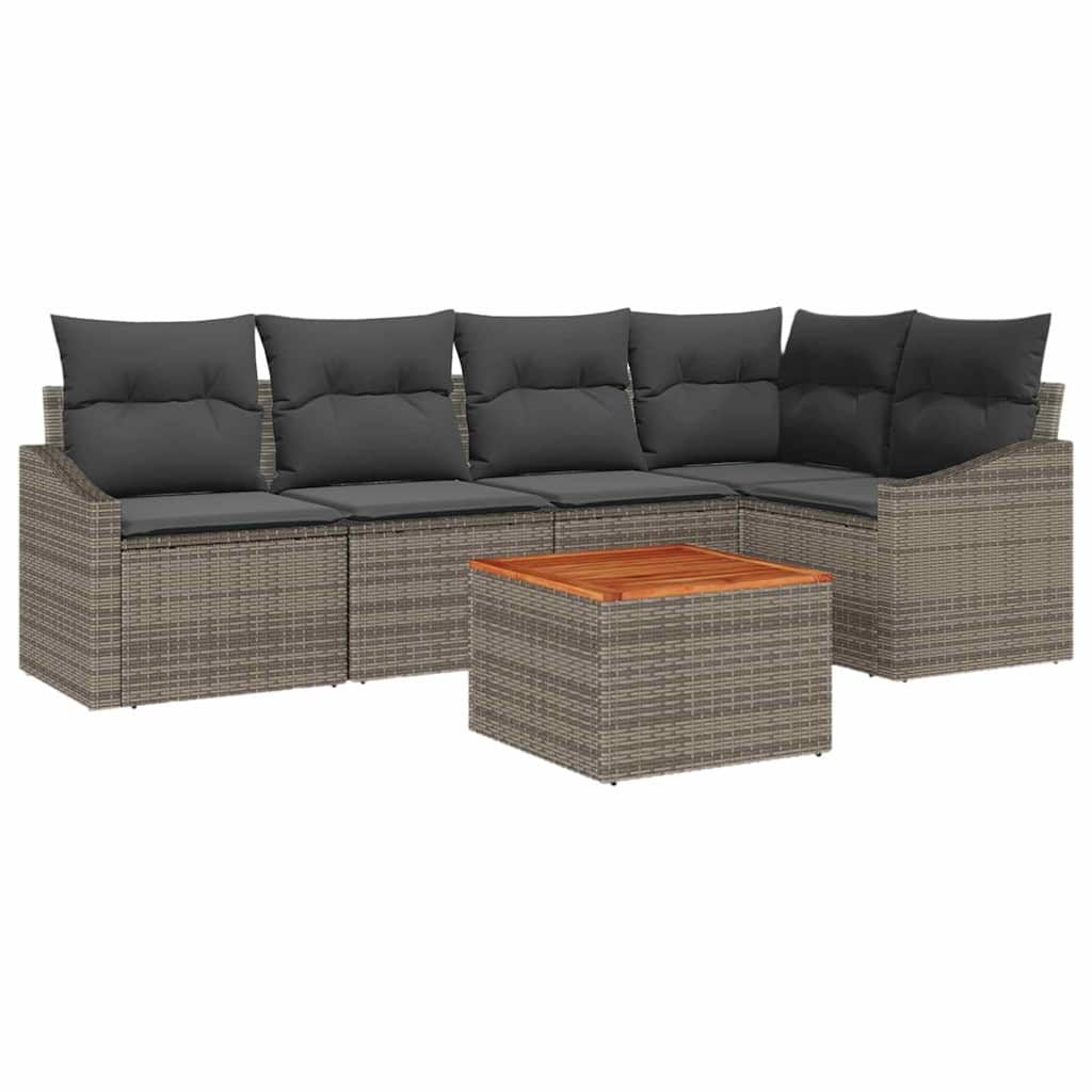vidaXL Σετ Καναπέ Κήπου 6 pcs Γκρι