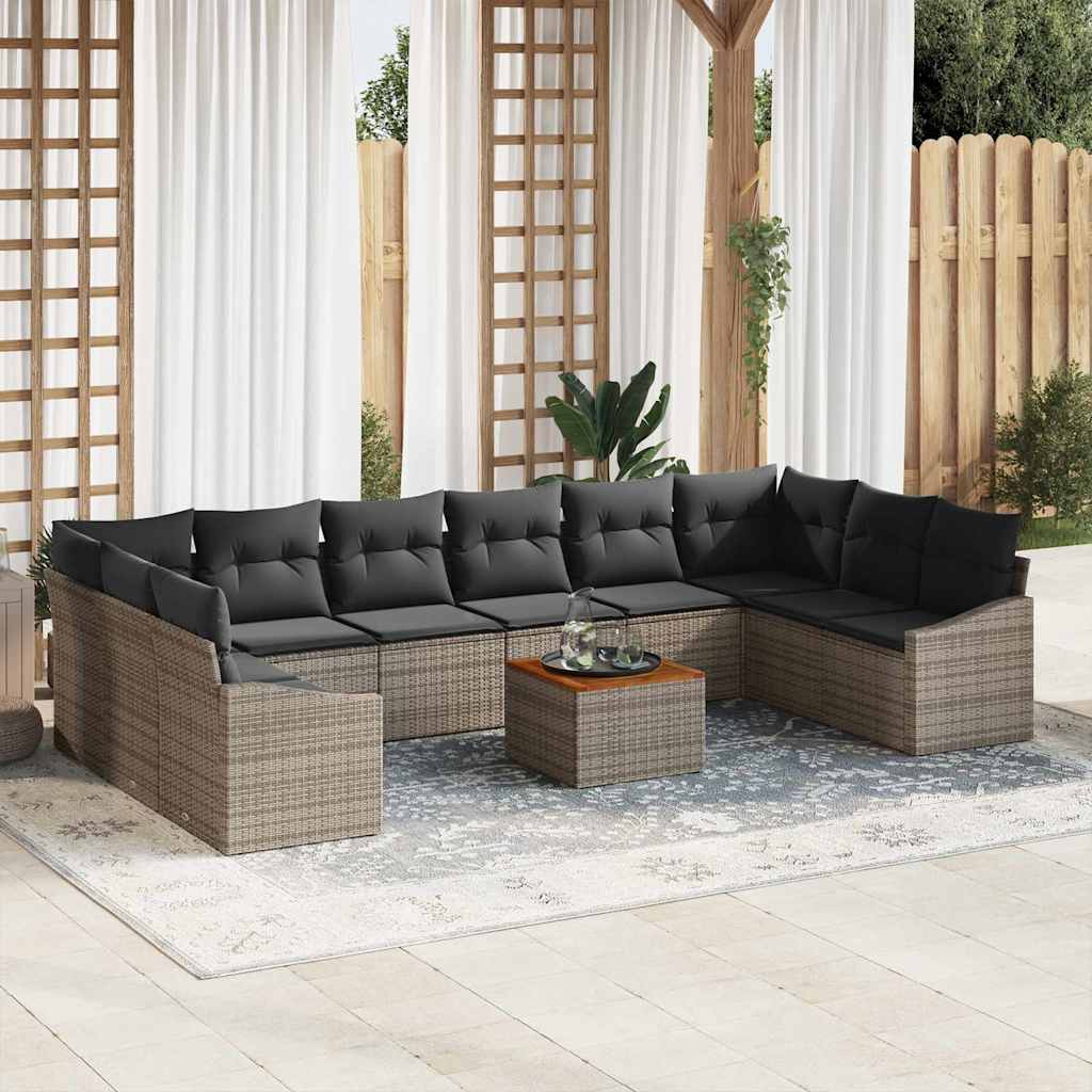 vidaXL Σετ Καναπέ Κήπου 11 pcs Γκρι