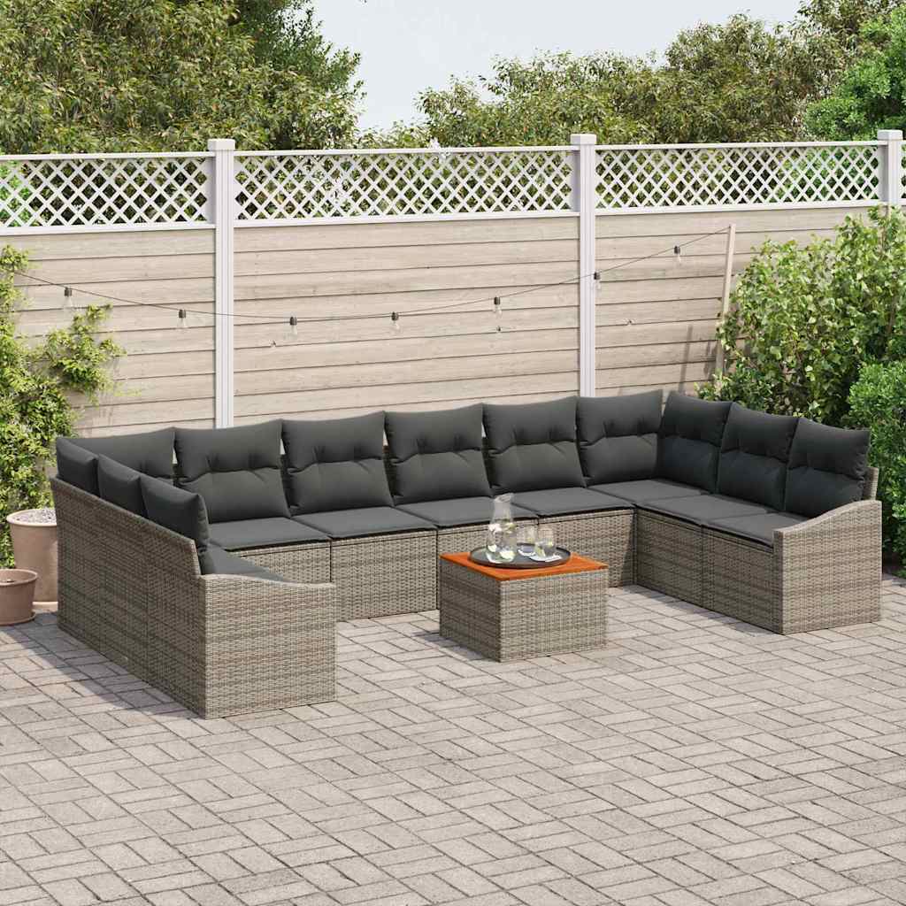 vidaXL Σετ Καναπέ Κήπου 11 pcs Γκρι