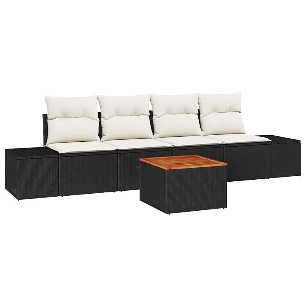 vidaXL Σετ Καναπέ Κήπου 5 pcs Μαύρο και λευκό