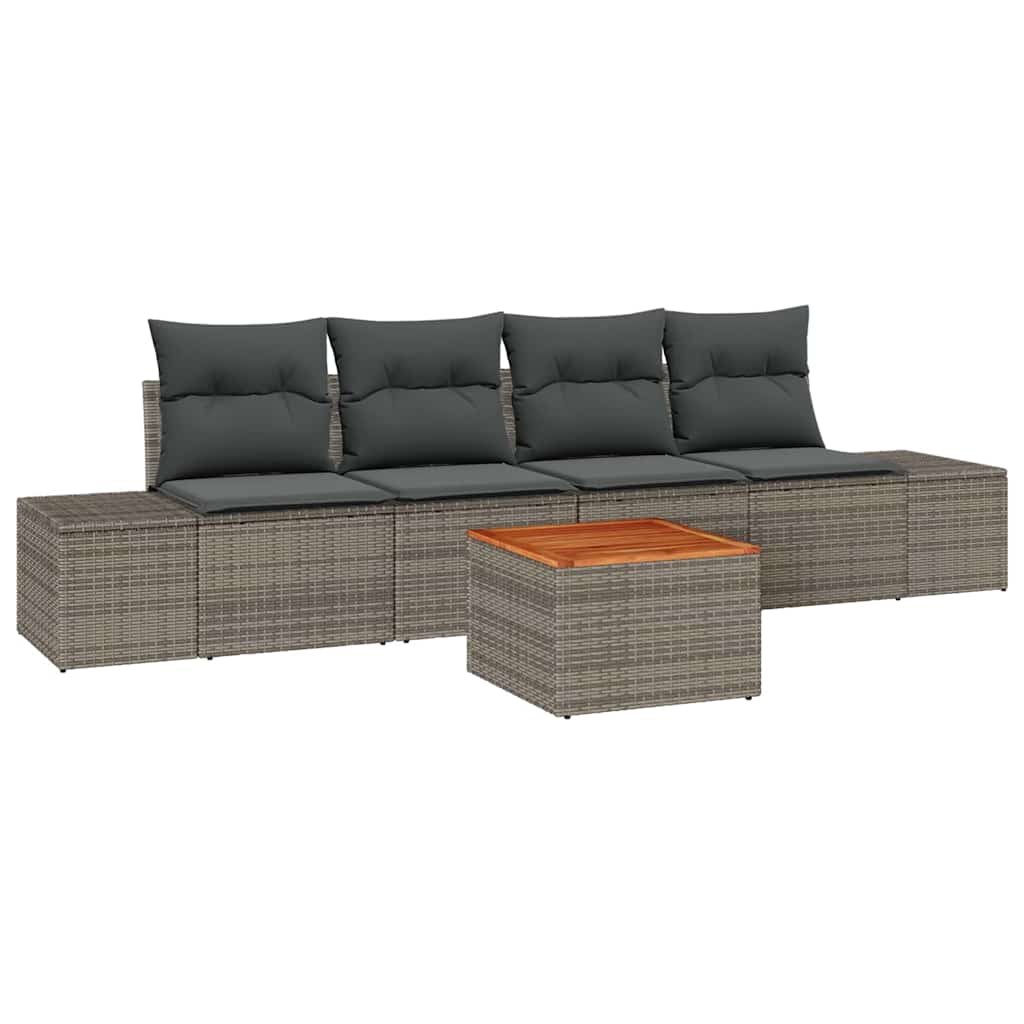 vidaXL Σετ Καναπέ Κήπου 5 pcs Γκρι