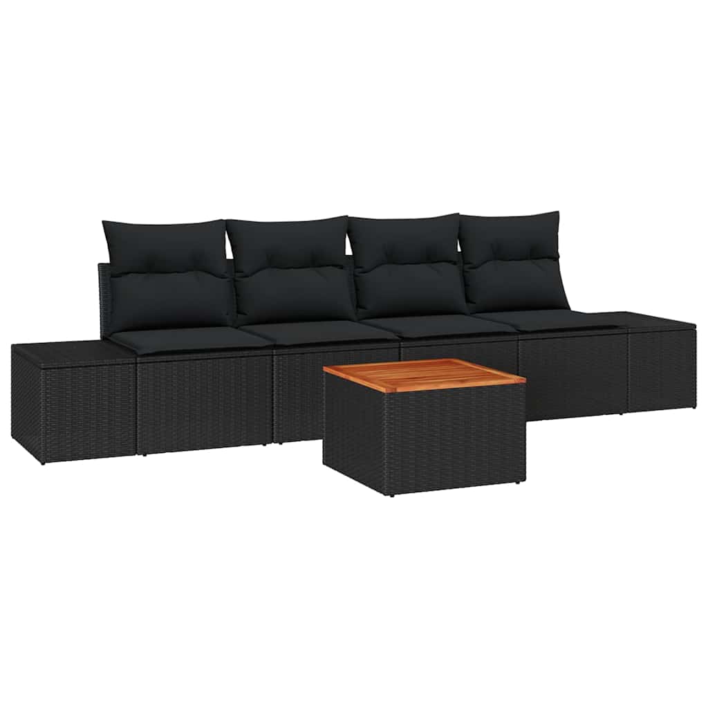 vidaXL Σετ Καναπέ Κήπου 5 pcs Μαύρο