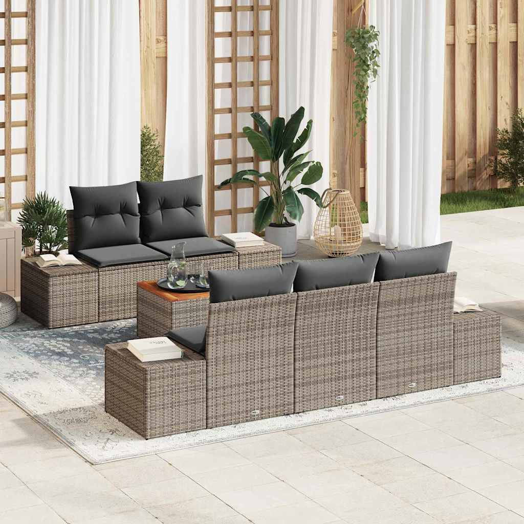 vidaXL Σετ Καναπέ Κήπου 6 pcs Γκρι