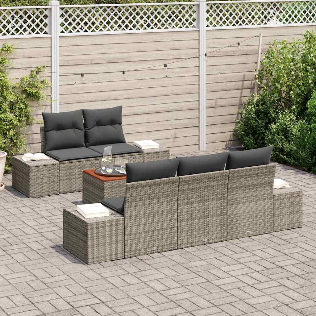 vidaXL Σετ Καναπέ Κήπου 6 pcs Γκρι