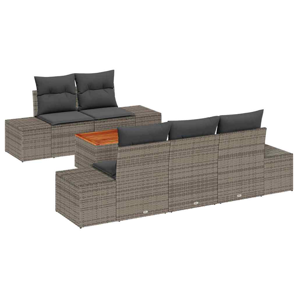 vidaXL Σετ Καναπέ Κήπου 6 pcs Γκρι