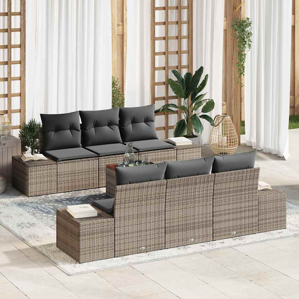 vidaXL Σετ Καθιστικού Κήπου 7 pcs Γκρι 55 x 55 x 37 εκ