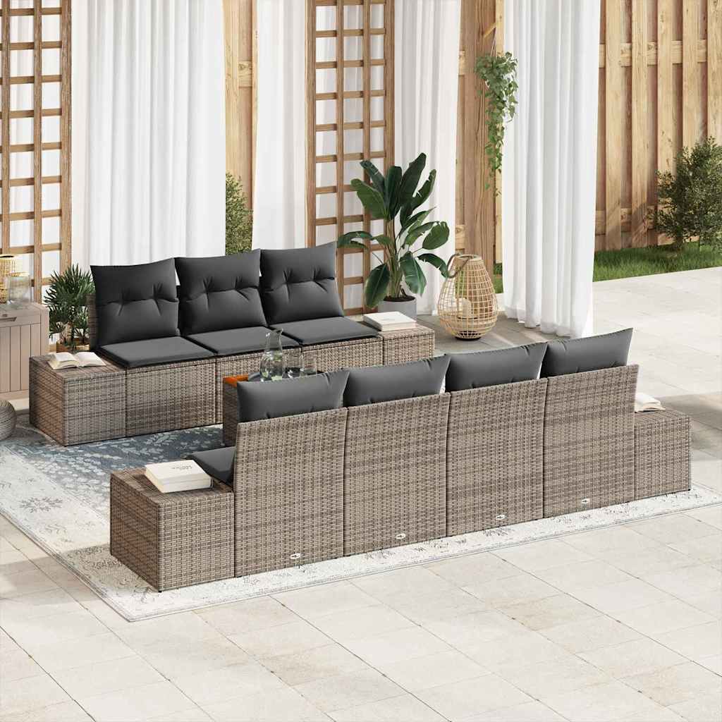 vidaXL Σετ Καναπέ Κήπου 8 pcs Γκρι