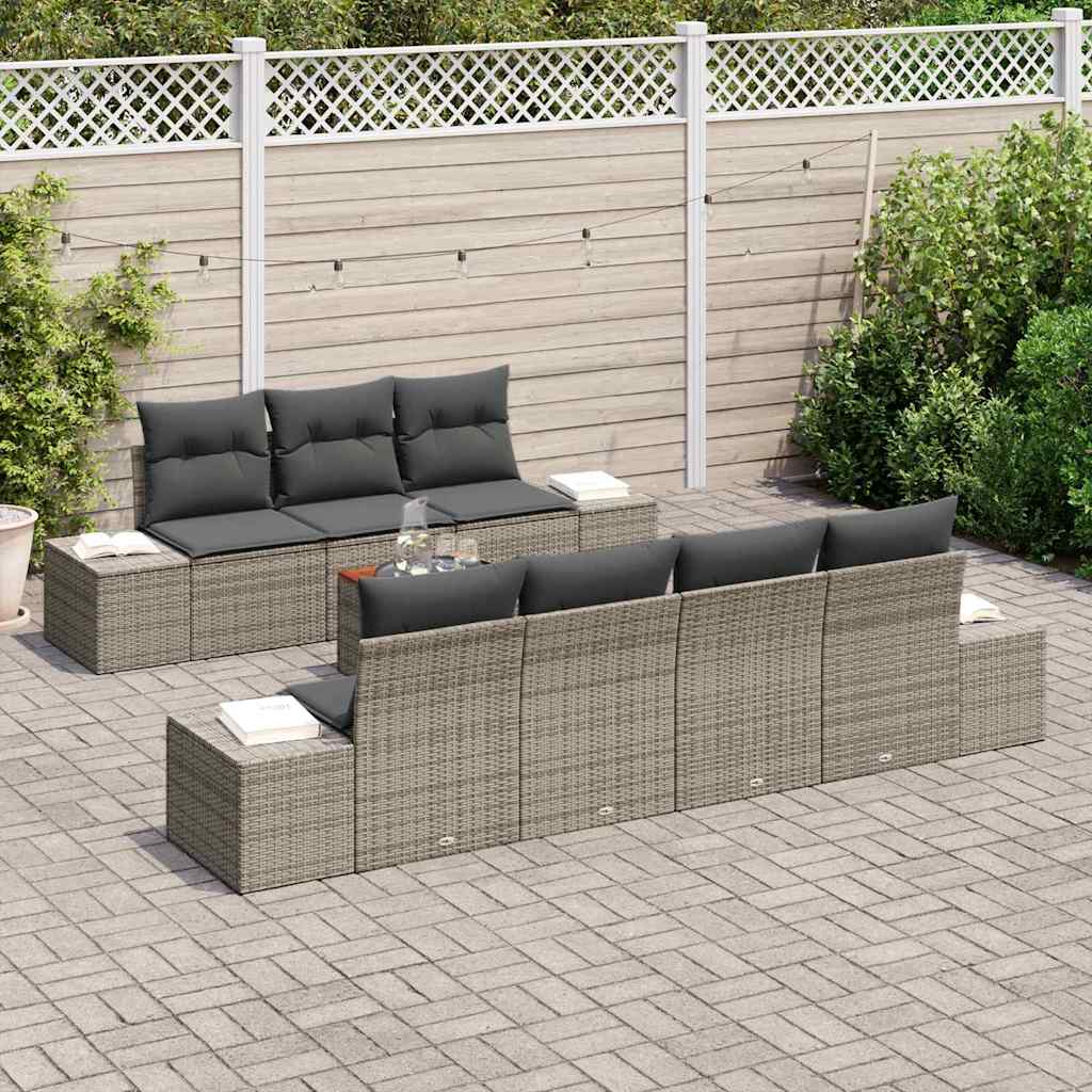 vidaXL Σετ Καναπέ Κήπου 8 pcs Γκρι