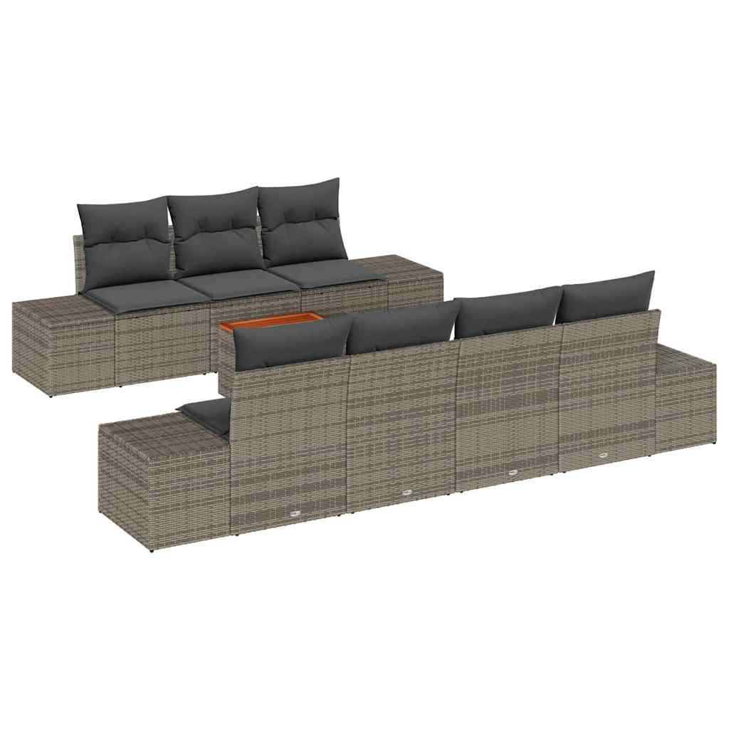 vidaXL Σετ Καναπέ Κήπου 8 pcs Γκρι