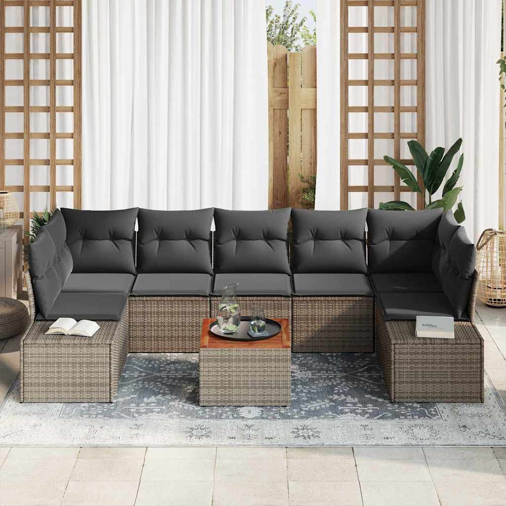 vidaXL Σετ Καναπέ Κήπου 8 pcs Γκρι