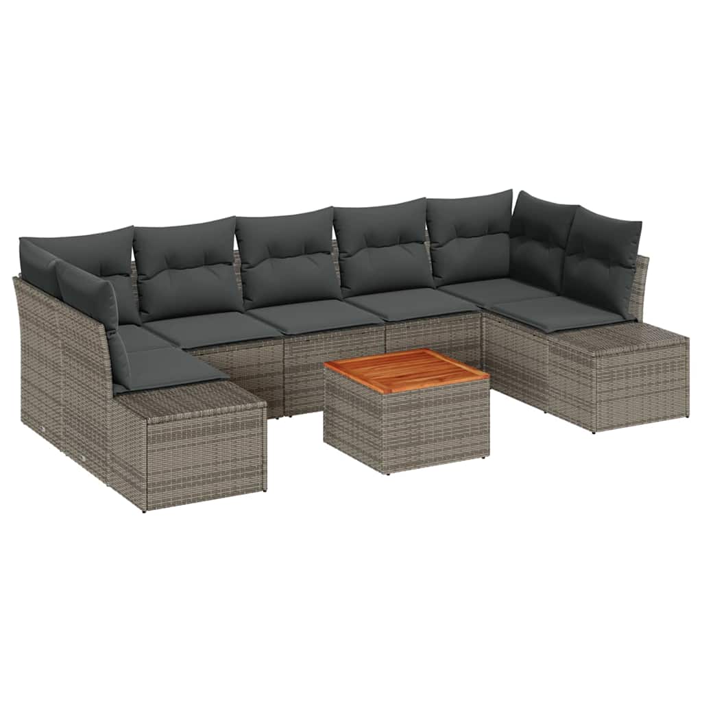 vidaXL Σετ Καναπέ Κήπου 8 pcs Γκρι