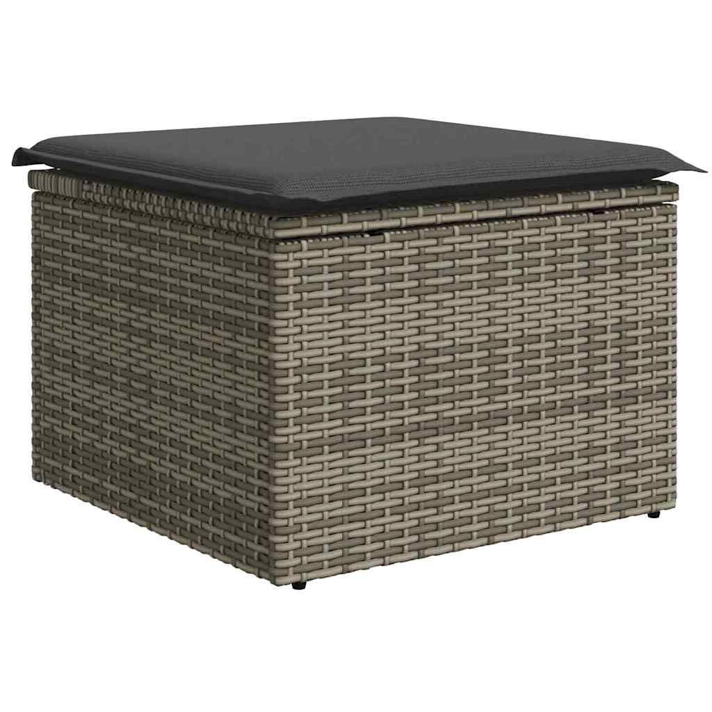vidaXL Σετ Καναπέ Κήπου με μαξιλάρι 7 pcs Γκρι Πολυ ράταν
