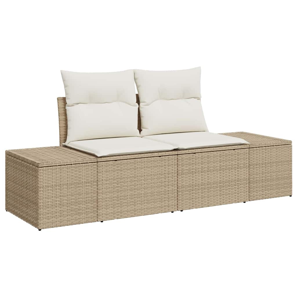 vidaXL Σετ Καναπέ Κήπου 10 τμχ. Μπεζ συνθετικό ρατάν