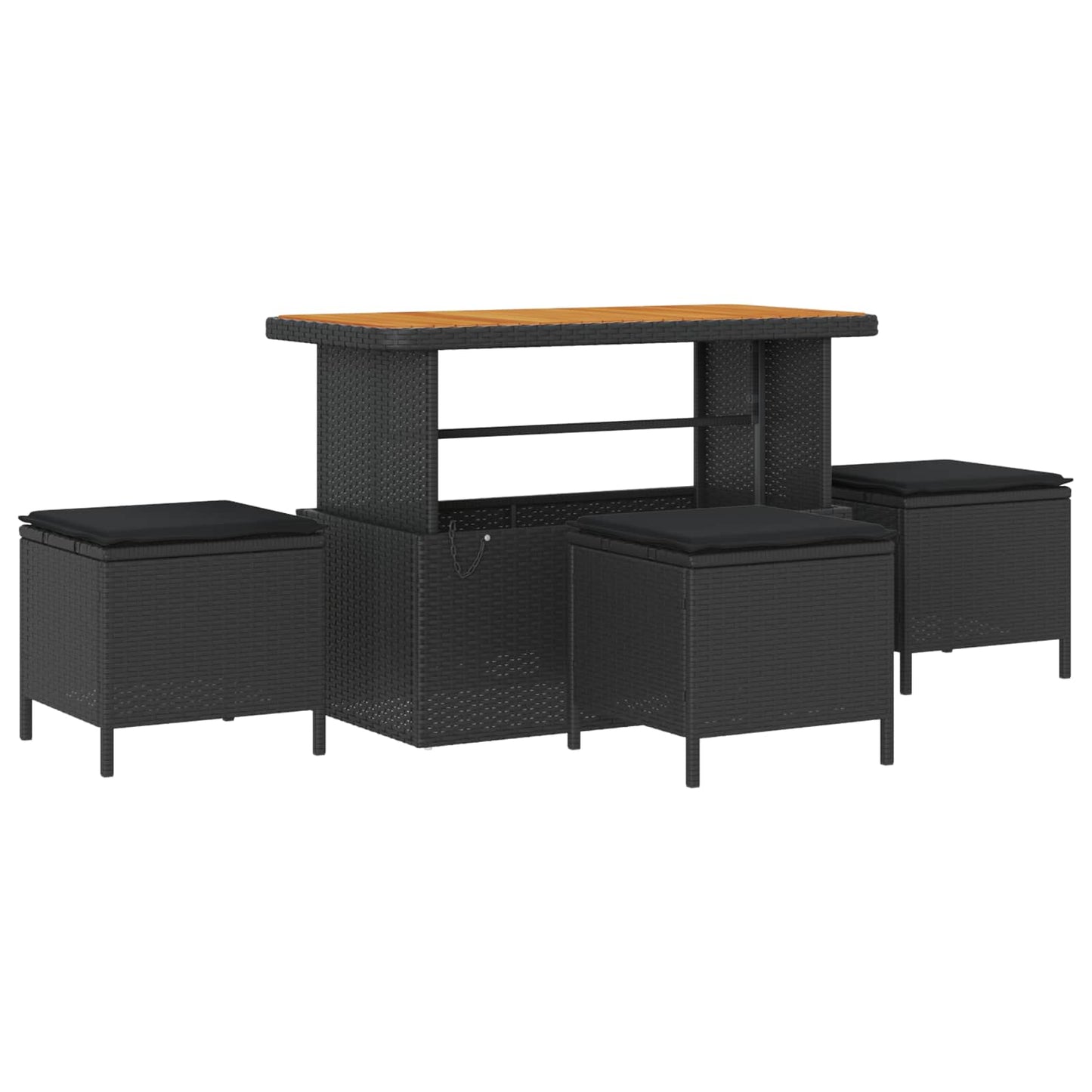 vidaXL Σετ Καναπέ Κήπου με μαξιλάρι 10 pcs Μαύρο συνθετικό ρατάν