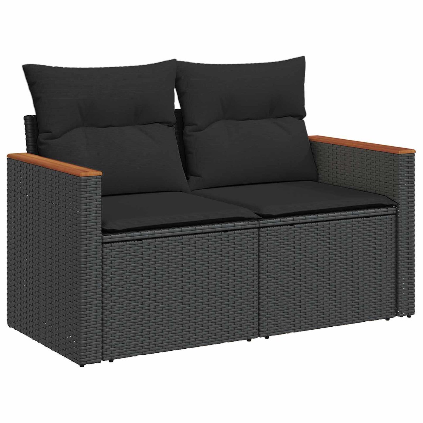 vidaXL Σετ Καναπέ Κήπου με μαξιλάρι 8 pcs Μαύρο Πολυ ράταν