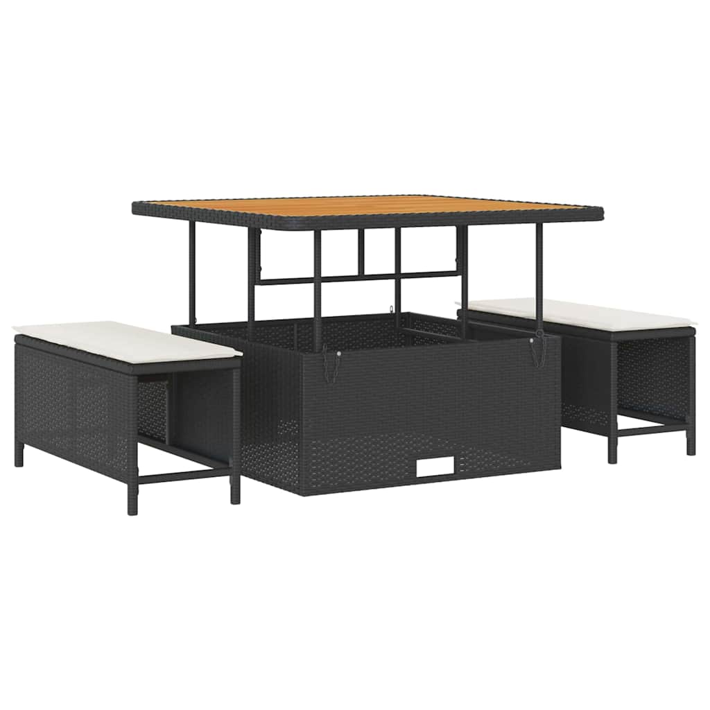vidaXL Σετ Καναπέ Κήπου 11 pcs Μαύρο και Κρέμα 100 x 100 x 71 cm