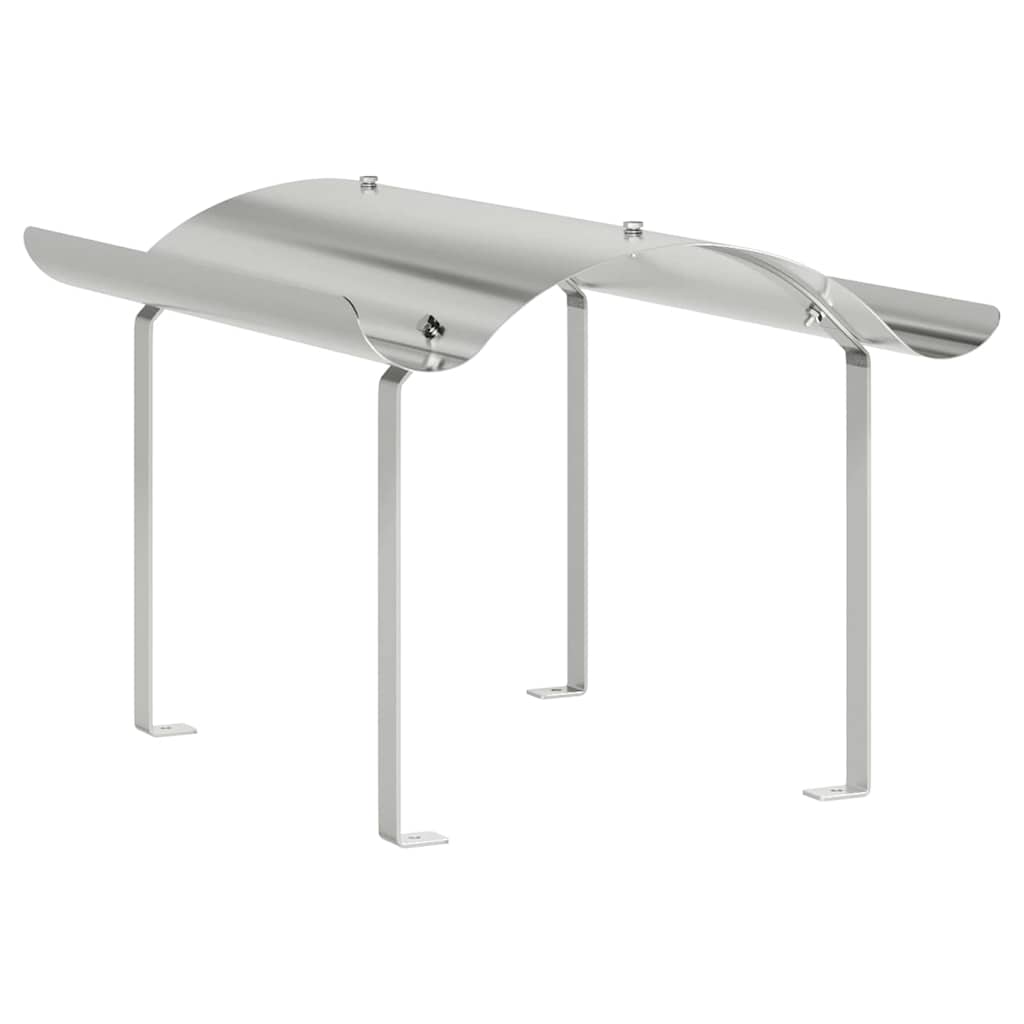 vidaXL Καπέλο τζακιού Ασημί 59,5 x 50 x 36,5 cm Ανοξείδωτο Ατσάλι
