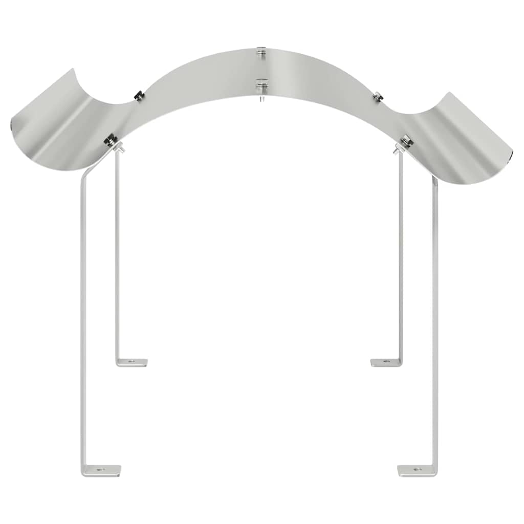 vidaXL Καπέλο τζακιού Ασημί 59,5 x 50 x 36,5 cm Ανοξείδωτο Ατσάλι