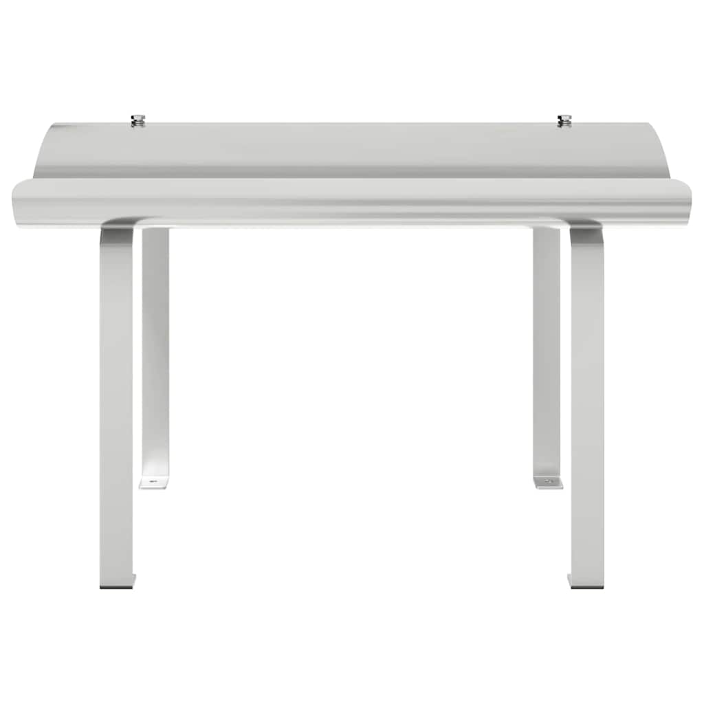 vidaXL Καπέλο τζακιού Ασημί 59,5 x 50 x 36,5 cm Ανοξείδωτο Ατσάλι