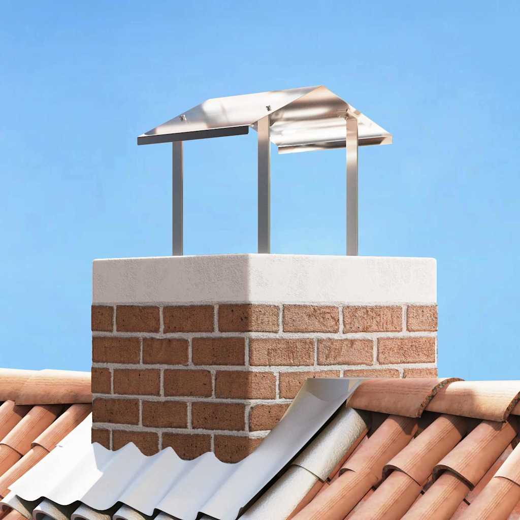 vidaXL Καπνοδόχος Ασημί 40 x 40 x 37.5 εκ Ανοξείδωτο ατσάλι