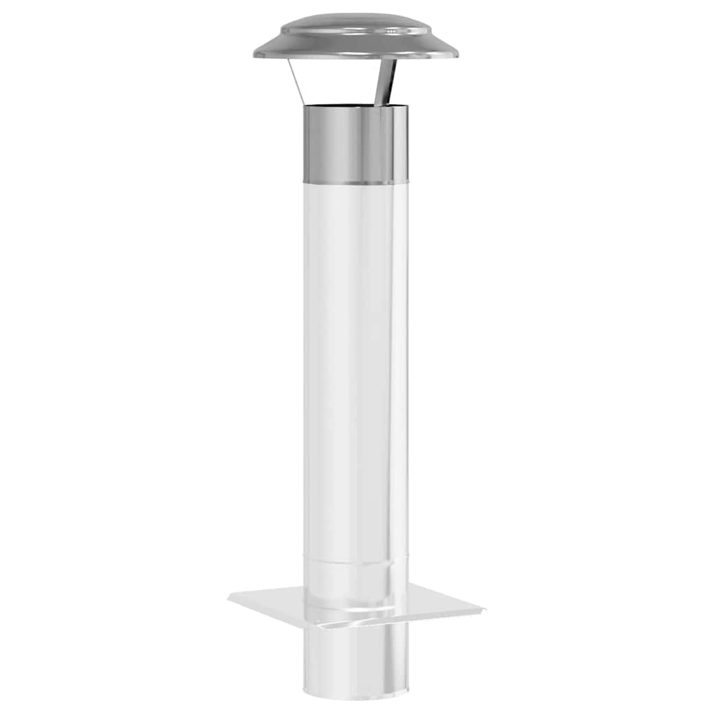 vidaXL Κάλυμμα Βροχής Καμινάδας Ασημί 25 x 25 x 20 εκ.
