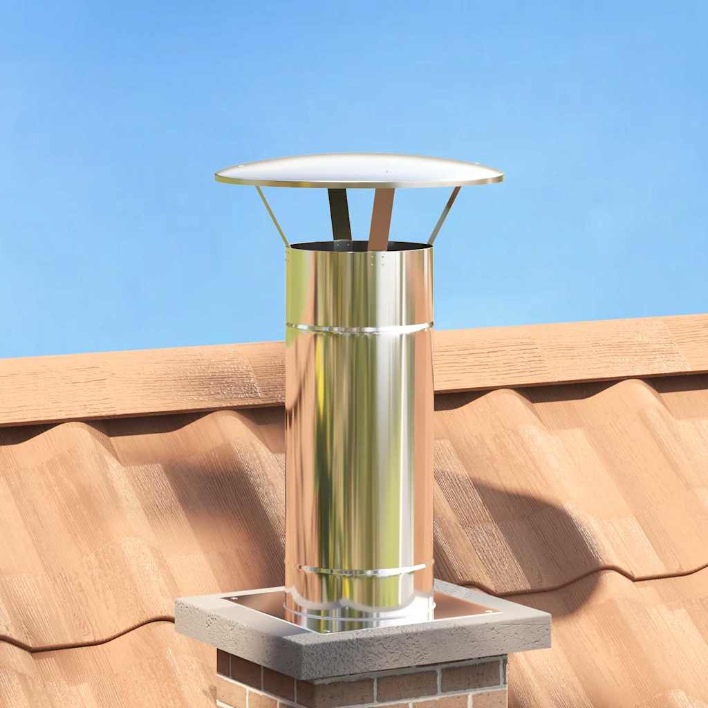 vidaXL Κάλυμμα Βροχής Καμινάδας Ασημί 35 x 35 x 20 εκ