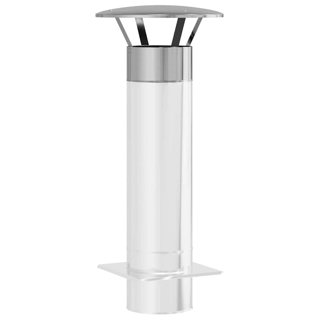 vidaXL Κάλυμμα Βροχής Καμινάδας Ασημί 35 x 35 x 20 εκ