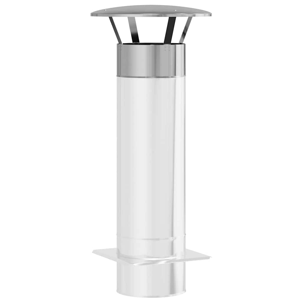 vidaXL Κάλυμμα Βροχής Καμινάδας Ασημί 35 x 35 x 20 εκ