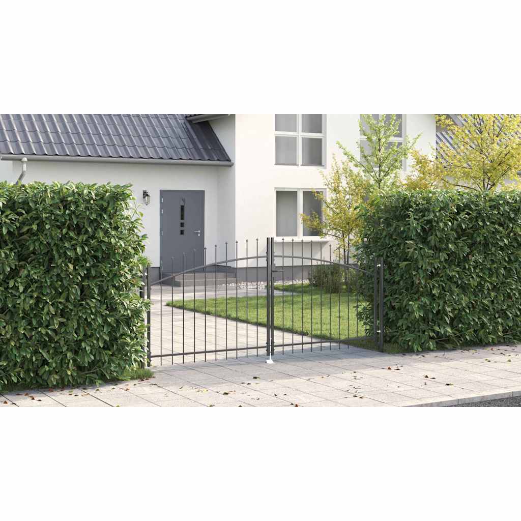 vidaXL Διπλή Πύλη με κλειδαριά Woerden Γκρι 299,5 x 199,5 εκ. Ατσάλι