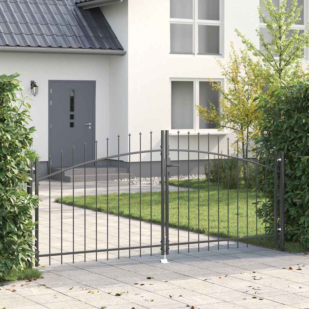 vidaXL Διπλή Πύλη με κλειδαριά Woerden Γκρι 299,5 x 199,5 εκ. Ατσάλι